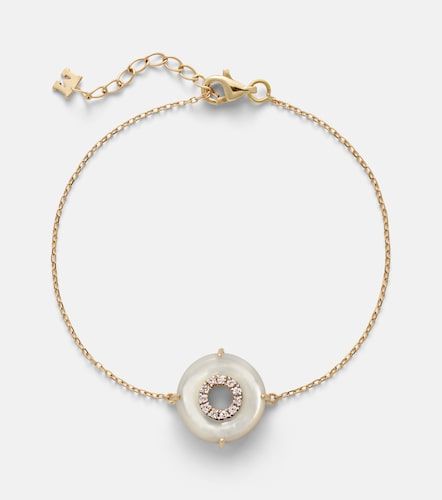 Bracelet en or 14 ct (585/1000) avec diamants et perles - Mateo - Modalova