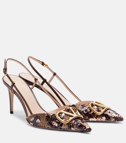 Escarpins slingback Signature à paillettes - Valentino Garavani - Modalova