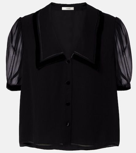 Blouse Sailor en soie et velours - Frame - Modalova