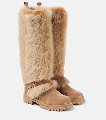 Bottes en shearling et daim - Gianvito Rossi - Modalova