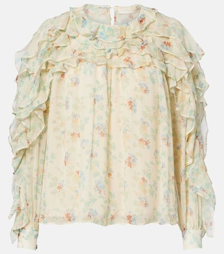 Blouse Willow en soie à imprimé floral et volants - Ulla Johnson - Modalova