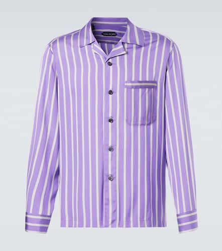 Chemise rayée en jacquard de soie - Tom Ford - Modalova