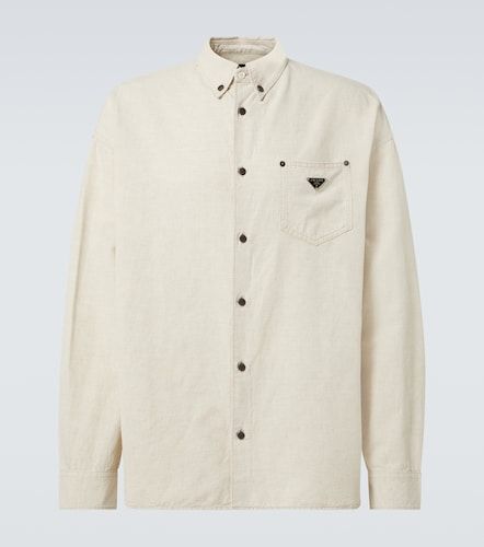 Chemise en chambray de coton et lin - Prada - Modalova