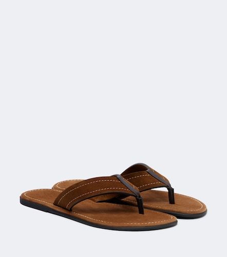 Tongs Beach en daim à finitions en cuir - The Row - Modalova