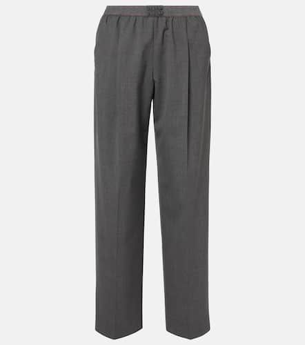 Pantalon droit en laine vierge - Miu Miu - Modalova