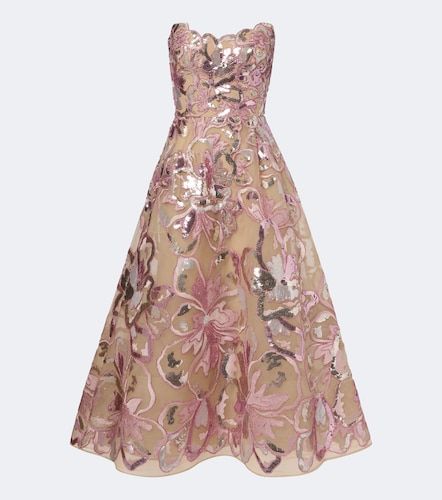 Robe bustier en tulle à ornements - Elie Saab - Modalova