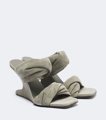 Mules compensées Twisted Cantilever en daim - Rick Owens - Modalova