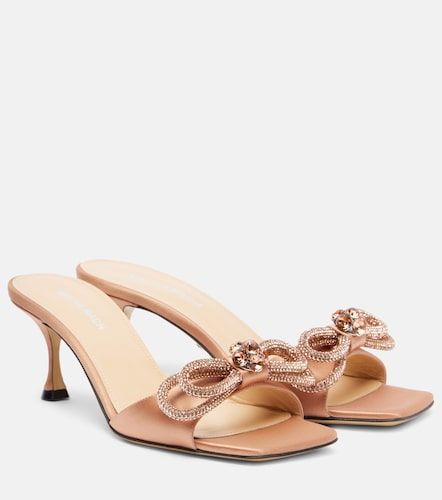 Mules Double Bow 65 en satin à ornements - Mach & Mach - Modalova