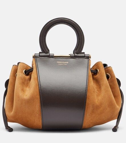 Sac seau Gancio Small en daim - Ferragamo - Modalova