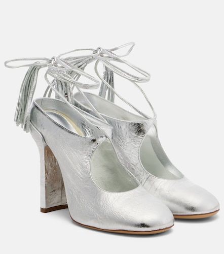 Mules en cuir métallisé - Dries Van Noten - Modalova