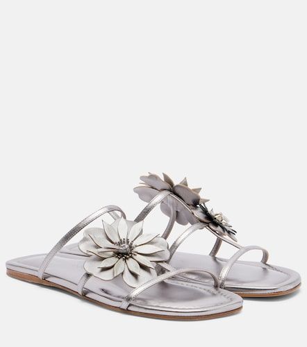 Mules en cuir métallisé à fleurs - Zimmermann - Modalova