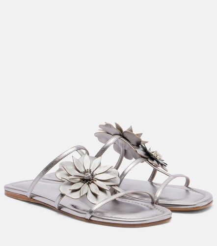 Mules en cuir métallisé à fleurs - Zimmermann - Modalova