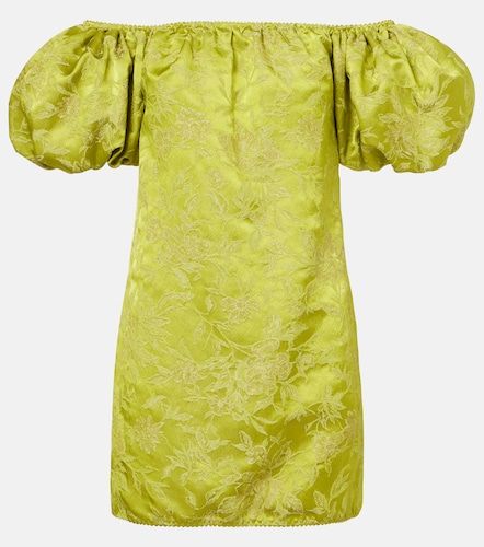 Robe en satin duchesse à broderie - Saint Laurent - Modalova