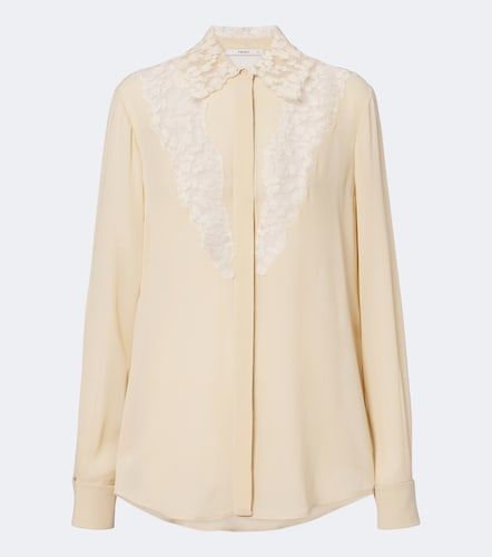 Fendi Chemise en soie à dentelle - Fendi - Modalova