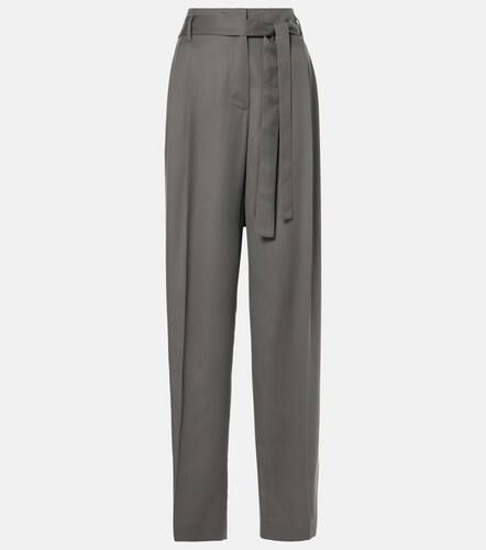 Pantalon droit Lonan à taille haute en soie - The Row - Modalova