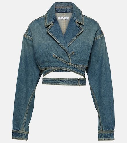 Alaïa Veste portefeuille courte en denim - Alaia - Modalova