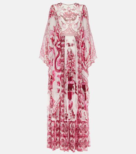 Robe longue Majolica en soie - Dolce&Gabbana - Modalova