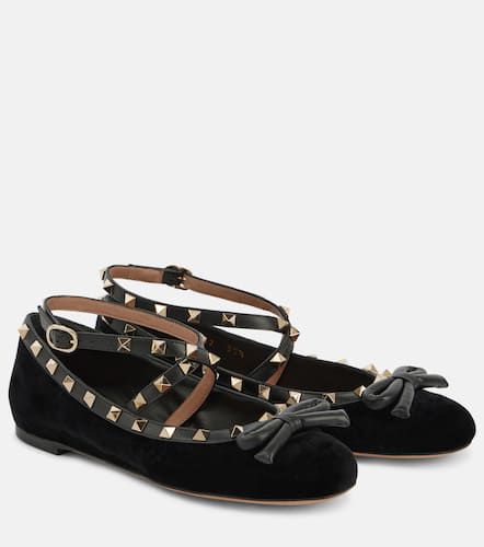 Ballerines Rockstud en velours - Valentino Garavani - Modalova