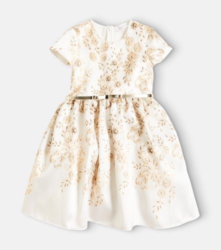 Robe en mikado à broderies - Monnalisa - Modalova