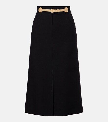 Jupe midi en laine et soie - Valentino - Modalova