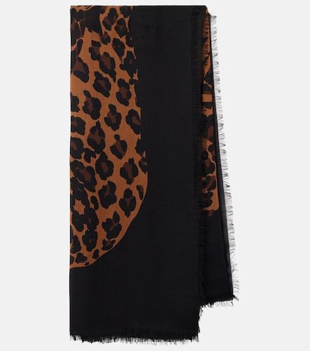 Écharpe en laine à imprimé léopard - Saint Laurent - Modalova