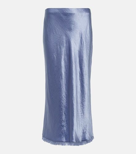 Vince Jupe midi en satin à franges - Vince - Modalova