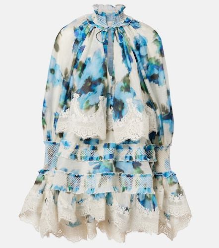 Robe à fleurs et dentelle - Zimmermann - Modalova