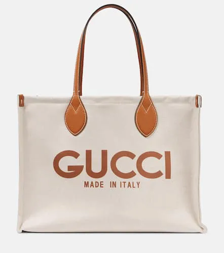 Cabas Medium en toile et cuir à logo - Gucci - Modalova