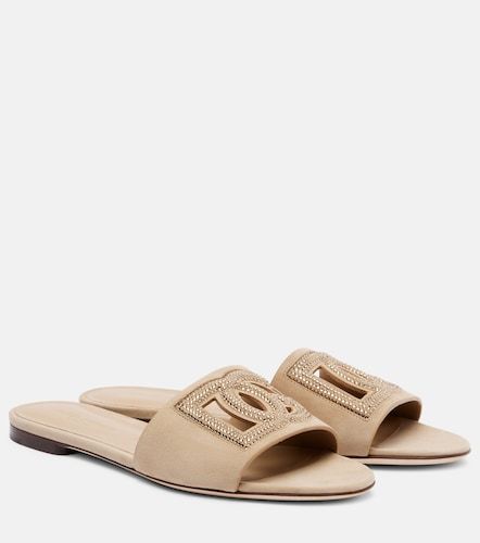 Mules DG en daim à cristaux - Dolce&Gabbana - Modalova