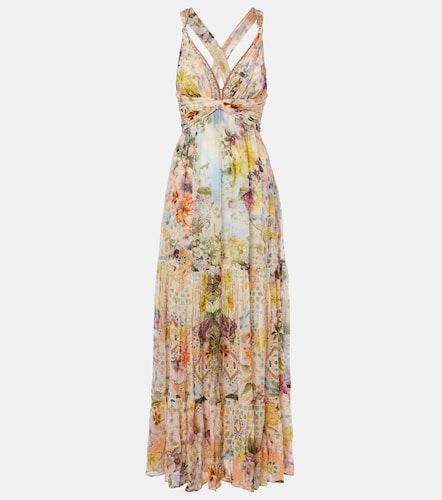 Robe longue en soie à ornements - Camilla - Modalova
