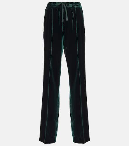 Pantalon droit à taille haute en velours - Tom Ford - Modalova