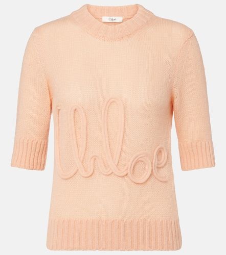 Chloé Pull en alpaga et soie à logo - Chloe - Modalova