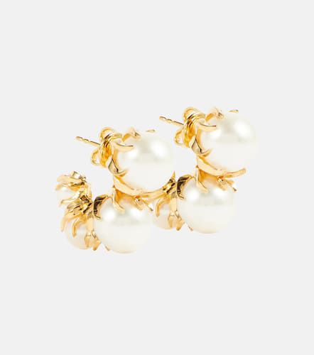 Boucles d'oreilles Sphere en plaqué or 18 ct et perles - Bottega Veneta - Modalova