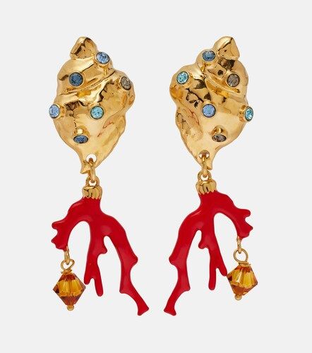 Boucles d’oreilles clip à cristaux - Oscar de la Renta - Modalova