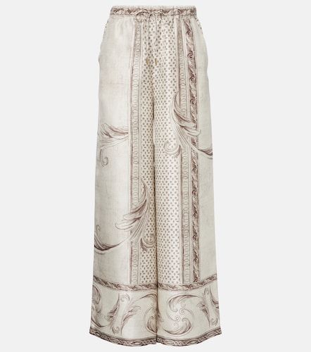 Pantalon ample Rive imprimé en satin de soie - Max Mara - Modalova
