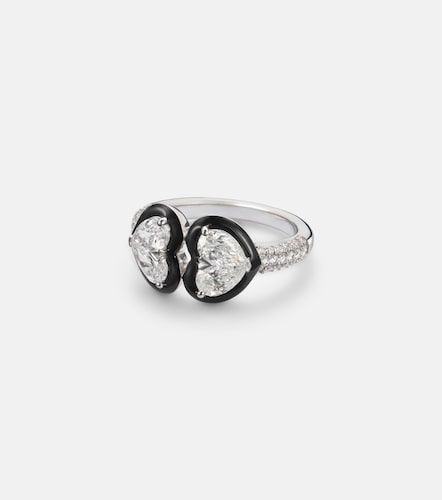 Bague Twin Heart en or 18 ct et diamants - Kamyen - Modalova