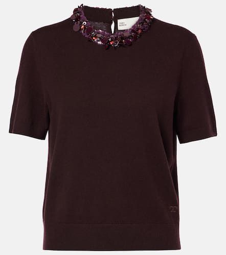 Pull en laine et cachemire à sequins - Tory Burch - Modalova