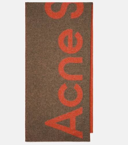 Écharpe en jacquard de laine mélangée à logo - Acne Studios - Modalova