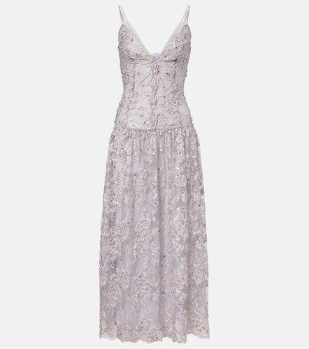 Robe midi en dentelle à ornements - Jacques Wei - Modalova