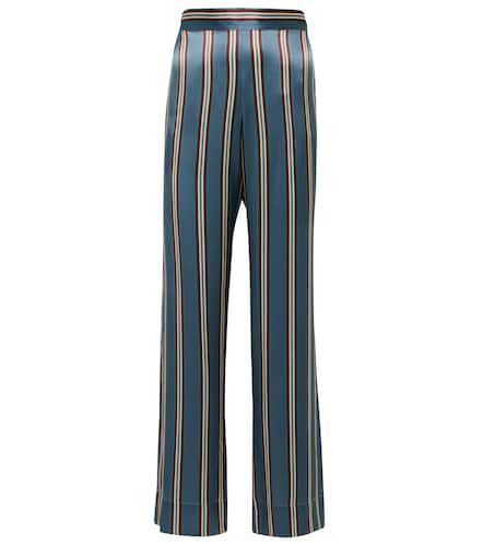 Pantalon de pyjama London rayé en soie - Asceno - Modalova