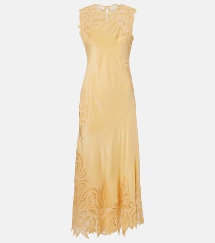 Robe midi Idra en soie à broderie - Ulla Johnson - Modalova