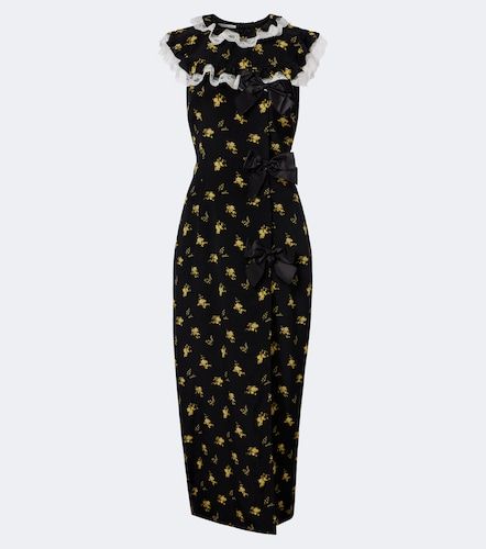 Robe longue en soie à fleurs - Alessandra Rich - Modalova