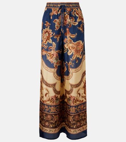 Pantalon palazzo Aster en soie à imprimé - Zimmermann - Modalova