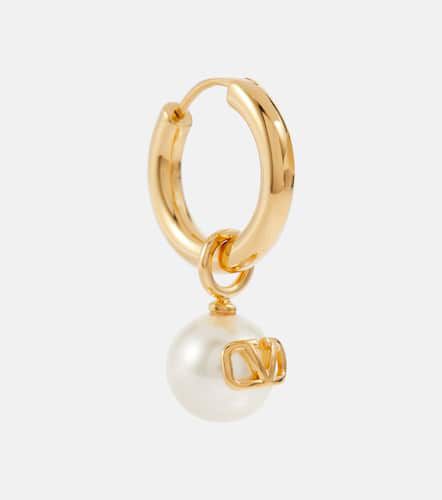 Boucle d'oreille unique VLogo à perles fantaisie - Valentino - Modalova