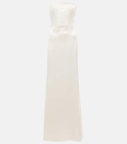 Robe bustier longue en satin de soie - Saint Laurent - Modalova