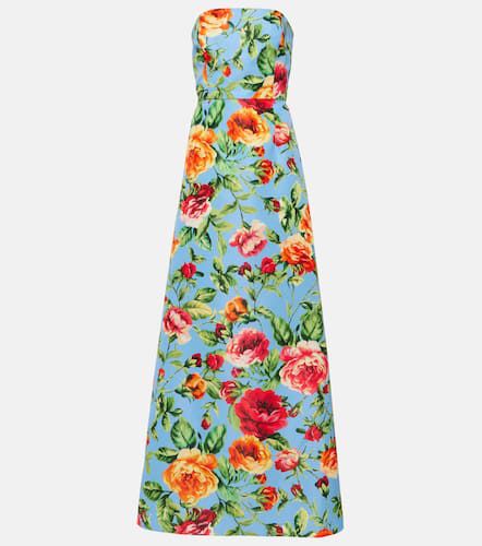 Robe longue en crêpe à fleurs - Carolina Herrera - Modalova