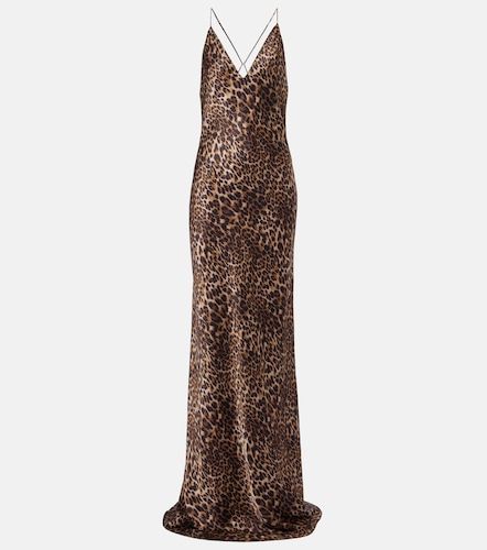 Robe longue Ira en soie à motif léopard - Nili Lotan - Modalova