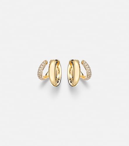 Boucles d'oreilles Hollow Tuben en or 14 ct et diamants - Sydney Evan - Modalova
