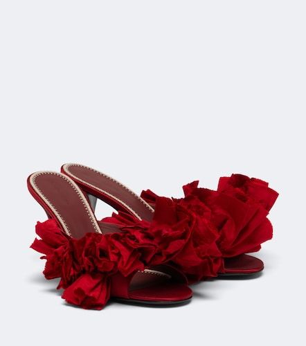 Mules en satin à appliqués floraux - Magda Butrym - Modalova