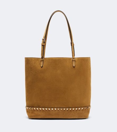 Cabas Rockstud Medium en daim - Valentino Garavani - Modalova